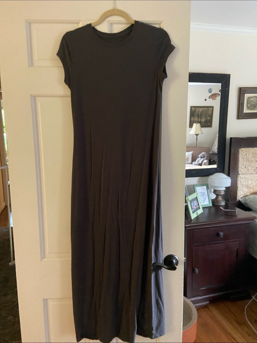 a new day Gray Cap-Sleeve Maxi tee shirt Dress